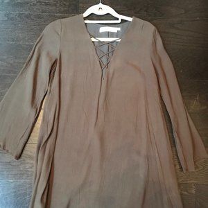 ASTR The Label  Dress - Long Sleeve Army Green